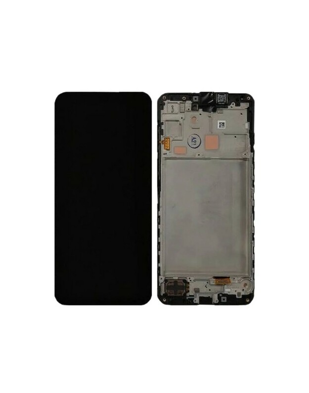 Ekranas Samsung A166 A16 5G su lietimui jautriu stikliuku ir rėmeliu originalus Black (service pack)