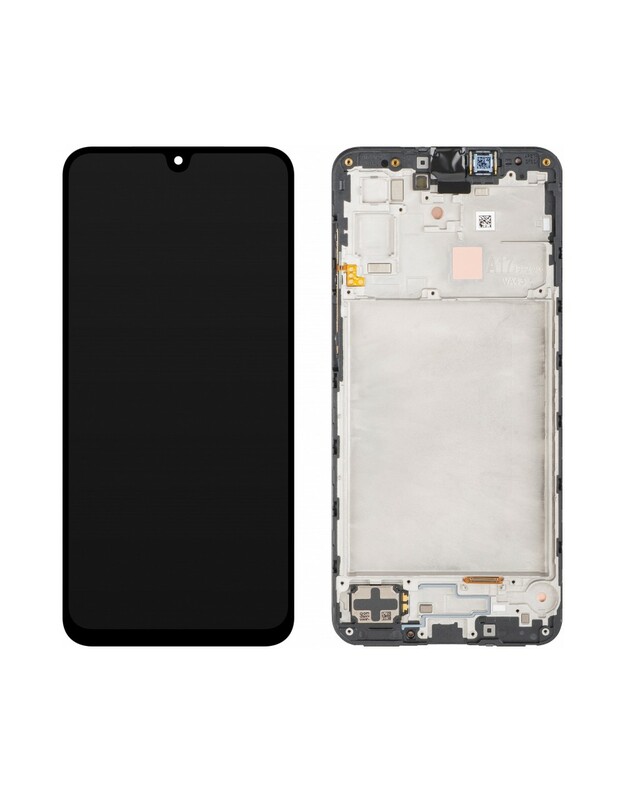 Ekranas Samsung A176 A17 5G su lietimui jautriu stikliuku ir rėmeliu originalus Black (service pack)