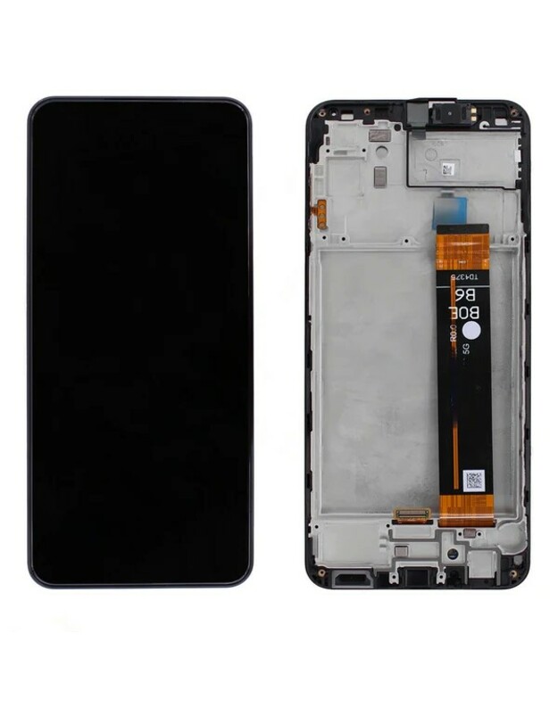 Ekranas Samsung A236 A23 5G su lietimui jautriu stikliuku ir rėmeliu originalus Black (service pack)