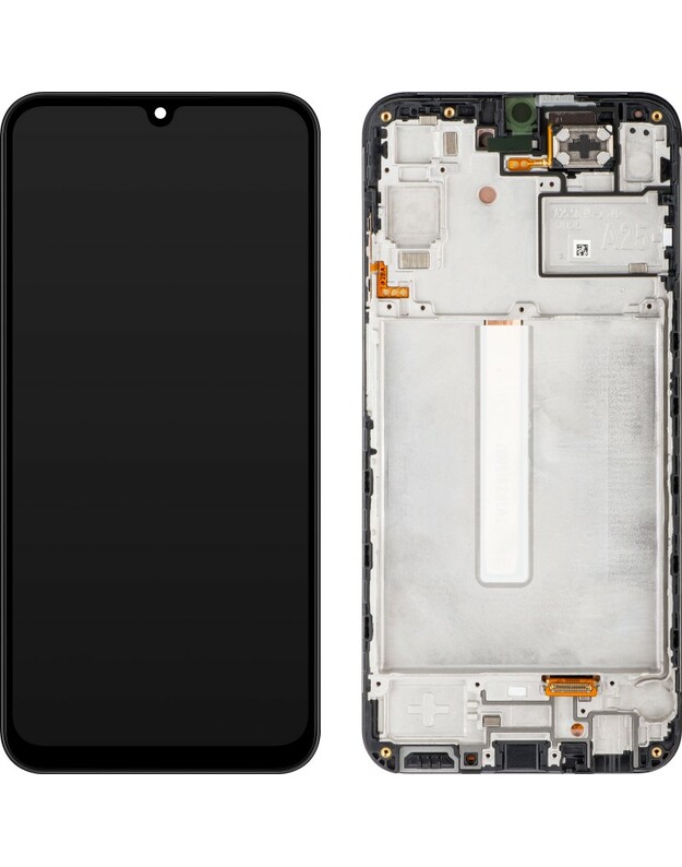 Ekranas Samsung A256 A25 5G su lietimui jautriu stikliuku ir rėmeliu originalus Black (service pack)