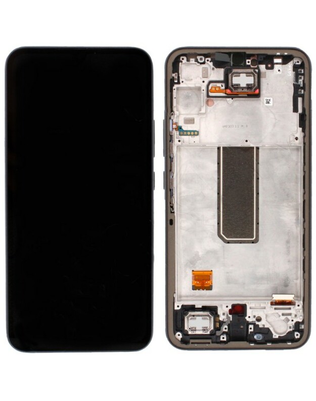 Ekranas Samsung A346 A34 5G su lietimui jautriu stikliuku ir rėmeliu originalus Awesome Graphite (service pack)