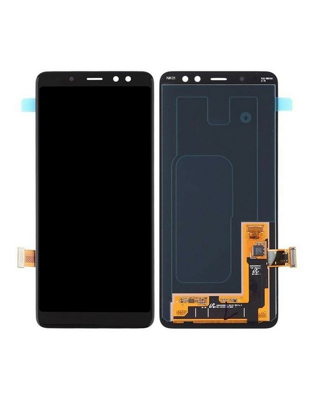 Ekranas Samsung A530 A8 2018 su lietimui jautriu stikliuku juodas OLED