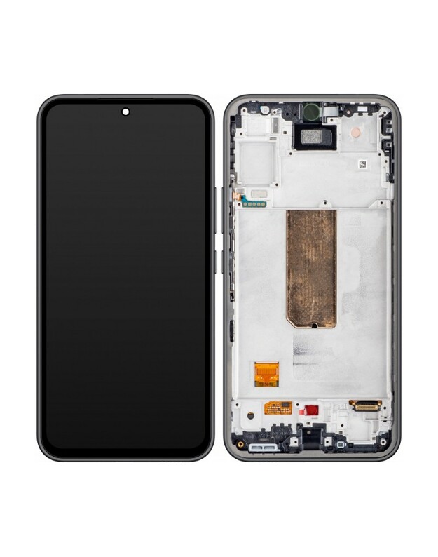 Ekranas Samsung A546 A54 5G su lietimui jautriu stikliuku ir rėmeliu originalus Awesome Graphite (service pack)