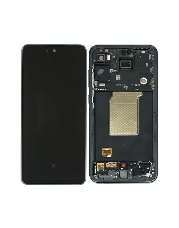 Ekranas Samsung A556 A55 5G su lietimui jautriu stikliuku ir rėmeliu originalus Awesome Navy (service pack)