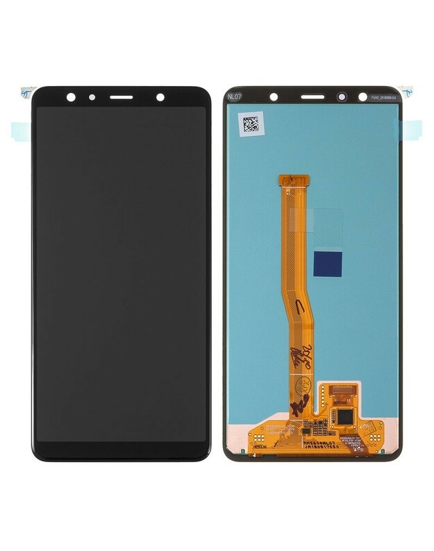 Ekranas Samsung A750 A7 2018 su lietimui jautriu stikliuku juodas OLED