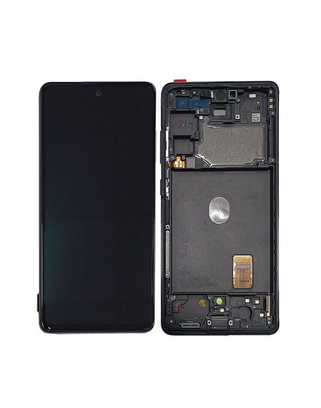 Ekranas Samsung G780 S20 FE su lietimui jautriu stikliuku ir rėmeliu Cloud Navy OLED (real size)