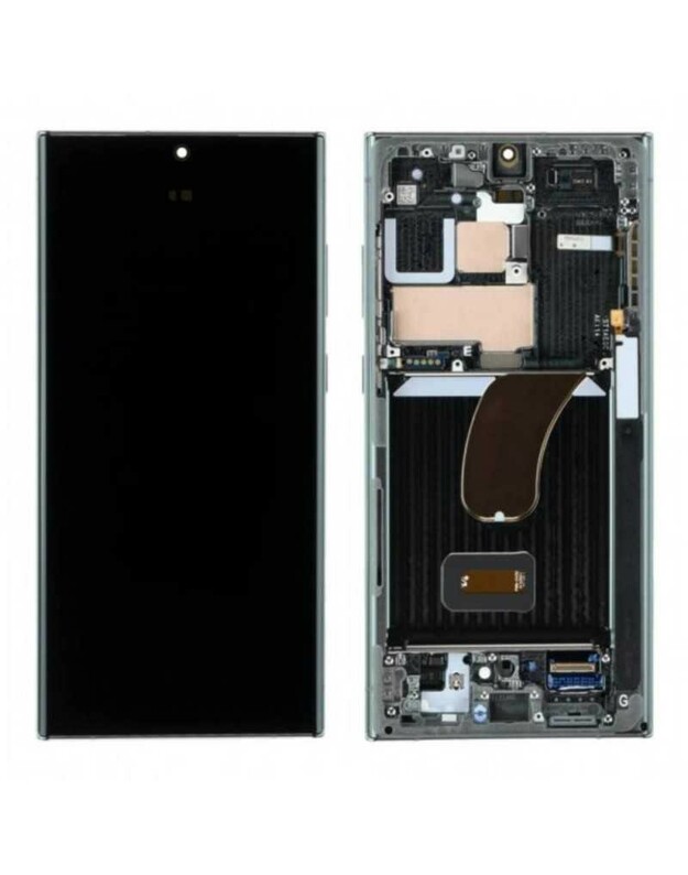 Ekranas Samsung S918 S23 Ultra 5G su lietimui jautriu stikliuku ir rėmeliu juodas OLED