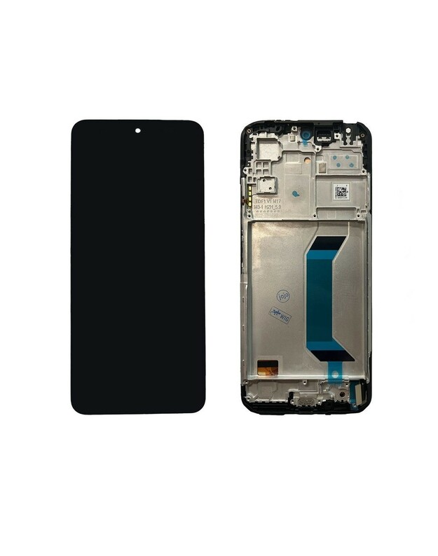 Ekranas Xiaomi Redmi Note 12 4G su lietimui jautriu stikliuku ir rėmeliu Onyx Grey OLED