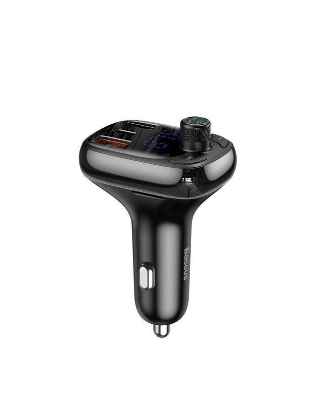 FM bangų moduliatorius Baseus T-Typed S-13 juodas CCMT000101