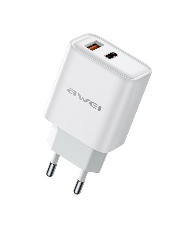 Įkroviklis Awei PD81-EU 22.5W USB-A/USB-C baltas