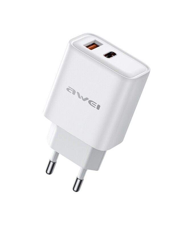 Įkroviklis Awei PD81-EU 22.5W USB-A/USB-C baltas