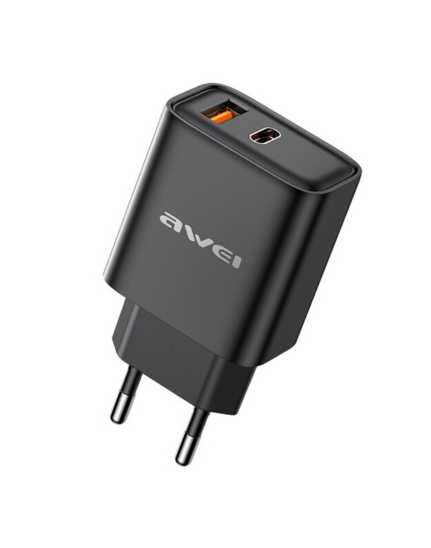 Įkroviklis Awei PD81-EU 22.5W USB-A/USB-C juodas