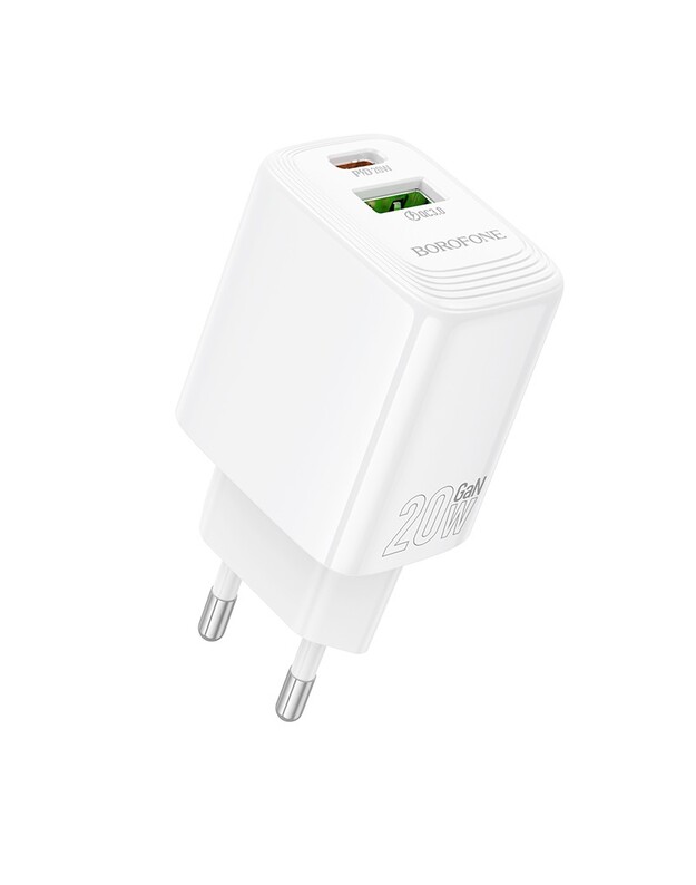 Įkroviklis Borofone BN27 20W USB-C/USB-A baltas
