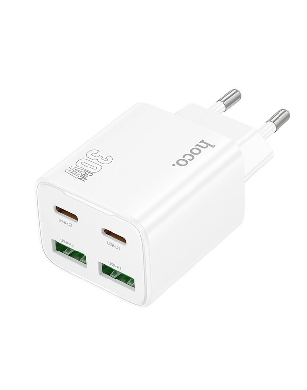 Įkroviklis Hoco N56 30W GaN 2xUSB-C/2xUSB-A baltas