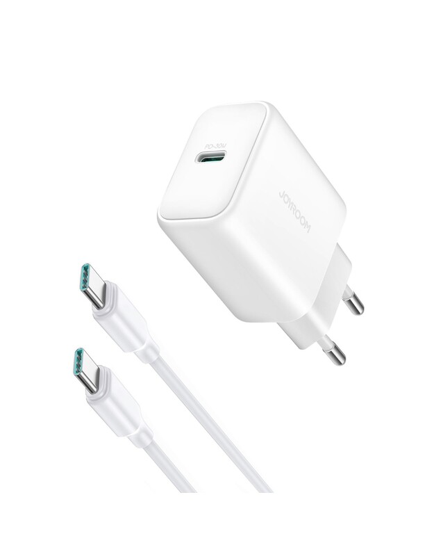 Įkroviklis Joyroom JR-TCF24 30W USB-C + USB-C to USB-C cable 1.0m baltas