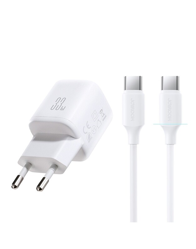 Įkroviklis Joyroom JR-TG7 33W USB-C/USB-A + USB-C to USB-C 60W 1.0m cable baltas