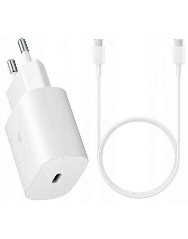 Įkroviklis Samsung EP-TA800NW 25W + Type-C kabelis 25W baltas