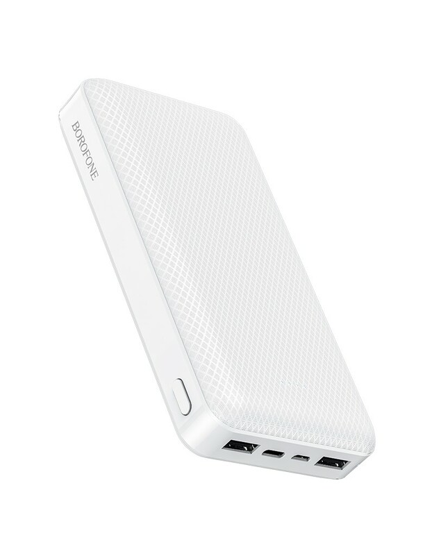 Išorinė baterija Power Bank Borofone BJ3A Type-C microUSB 2*USB (2A) 20000mAh balta