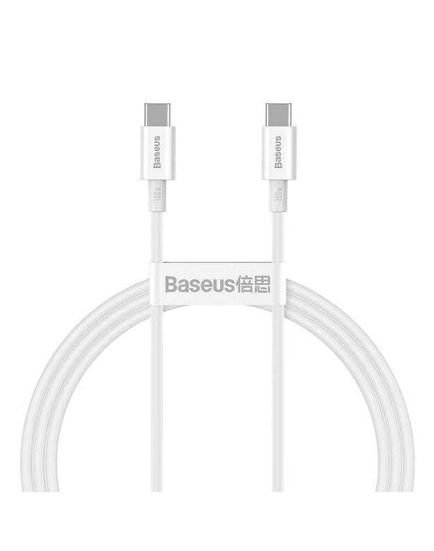 Kabelis Baseus Superior iš Type-C į Type-C 100W 1.0m baltas CATYS-B02