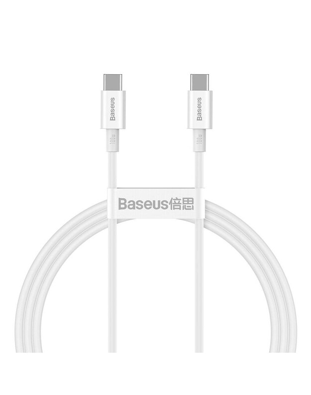 Kabelis Baseus Superior iš Type-C į Type-C 100W 1.0m baltas CATYS-B02