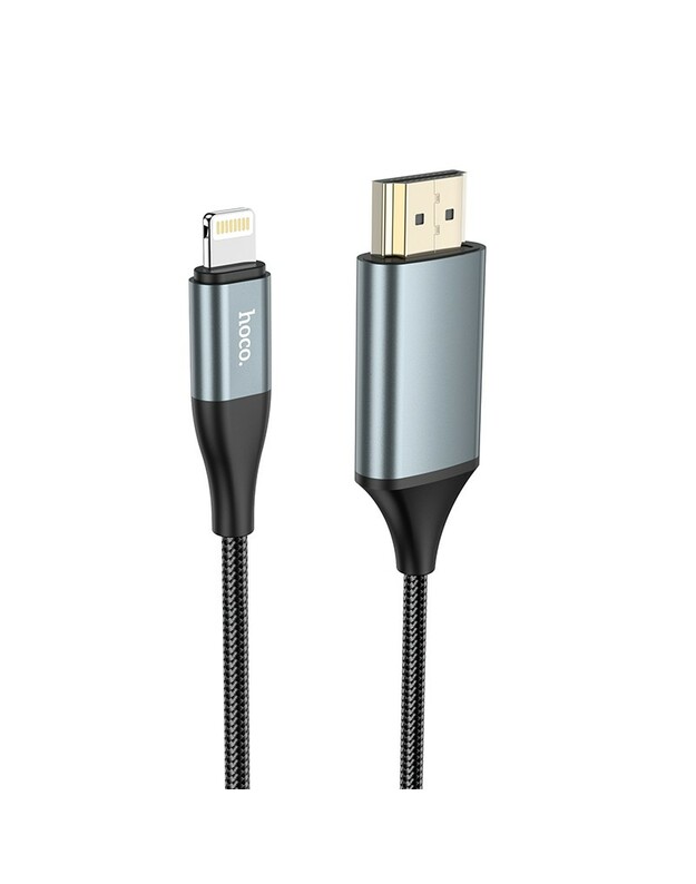 Kabelis Hoco UA15 Lightning to HDMI 2.0m pilkas