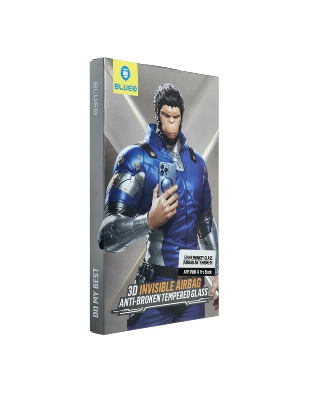 LCD apsauginis stikliukas 5D Mr. Monkey Glass (Airbag Anti-Broken) Apple iPhone 16 Pro juodas