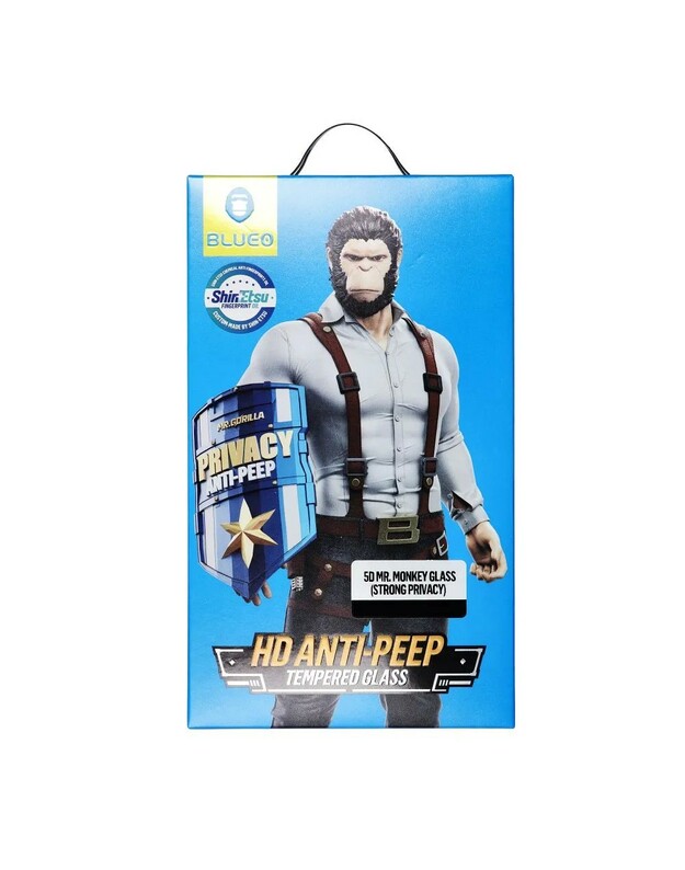 LCD apsauginis stikliukas 5D Mr. Monkey Glass (Strong Privacy) Apple iPhone 15/16 juodas