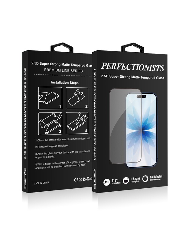 LCD apsauginis stikliukas Perfectionists 2.5D Super Strong Matte Tempered Glass Apple iPhone Air juodas