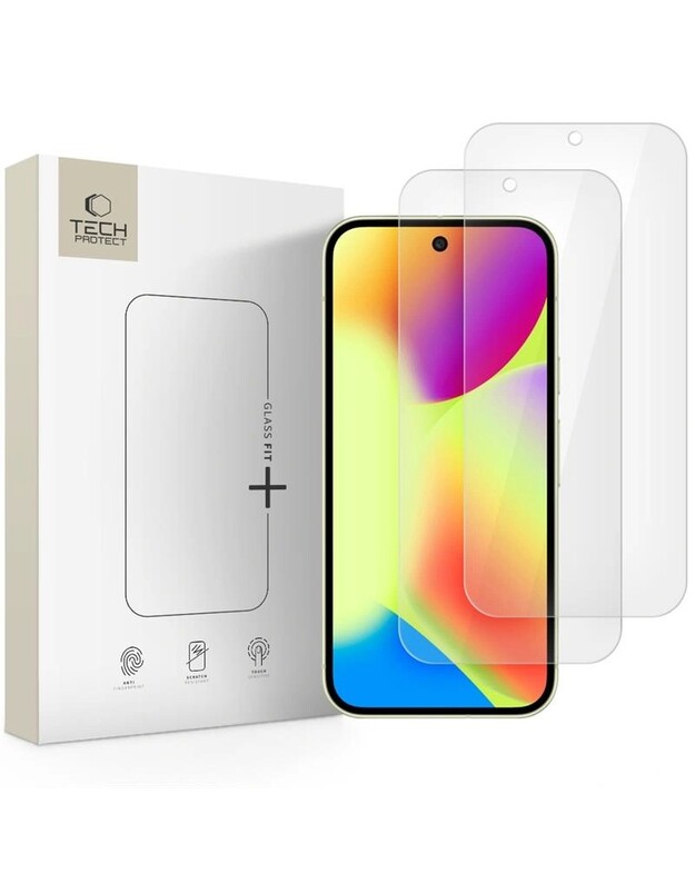LCD apsauginis stikliukas Tech-Protect Glass Fit+ 2-Pack Google Pixel 9/9 Pro/10/10 Pro