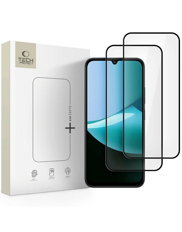 LCD apsauginis stikliukas Tech-Protect Glass Fit+ 2-Pack Xiaomi Redmi 15C 4G juodas