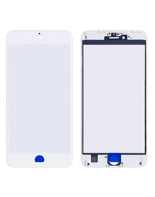 LCD stikliukas Apple iPhone 6 Plus su rėmeliu ir OCA baltas V2 ORG