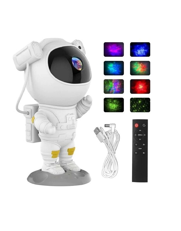 LED 3D galaktikų ir žvaigždžių projektorius Reach Astronaut, baltas