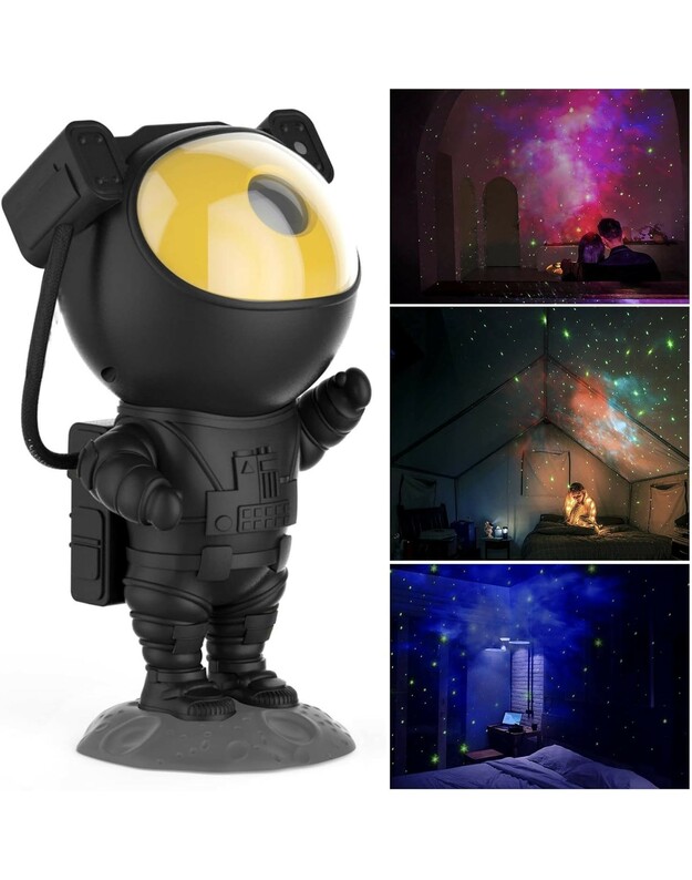 LED 3D galaktikų ir žvaigždžių projektorius Reach Astronaut, juodas