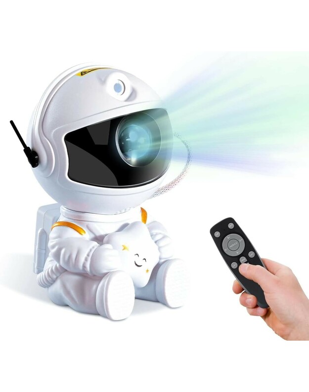 LED 3D galaktikų ir žvaigždžių projektorius Reach Mini Astronaut, baltas