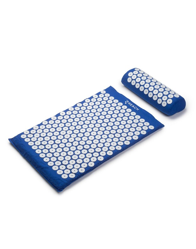 Masažinis akupresūros kilimėlis su pagalvėle MM-001 mėlynas