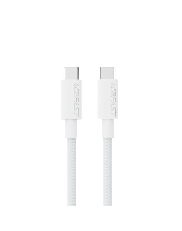 USB kabelis Acefast C18-03 60W USB-C to USB-C 1.2m baltas