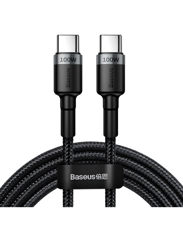 USB kabelis Baseus Cafule PD100W Type-C 2.0m pilkas-juodas CATKLF-ALG1