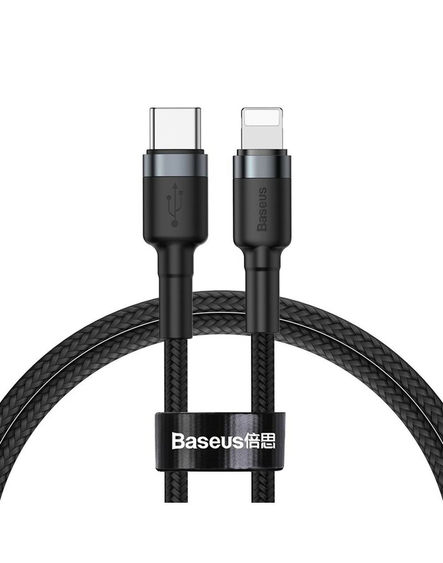 USB kabelis Baseus Cafule PD20W Type-C to Lightning 1.0m pilkas-juodas CATLKLF-G1