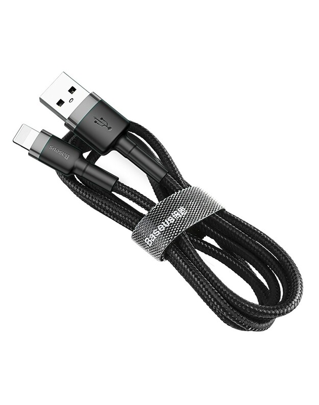 USB kabelis Baseus Cafule USB-A to Lightning 2.4A 1.0m pilkas-juodas CALKLF-BG1