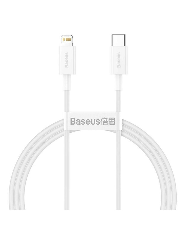 USB kabelis Baseus Superior iš Type-C į Lightning PD 20W 1.0m baltas CATLYS-A02