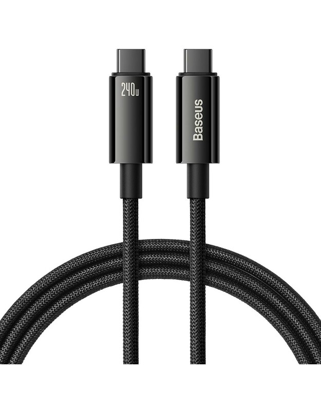 USB kabelis Baseus Tungsten 240W USB-C to USB-C 1.0m juodas CAWJ040001