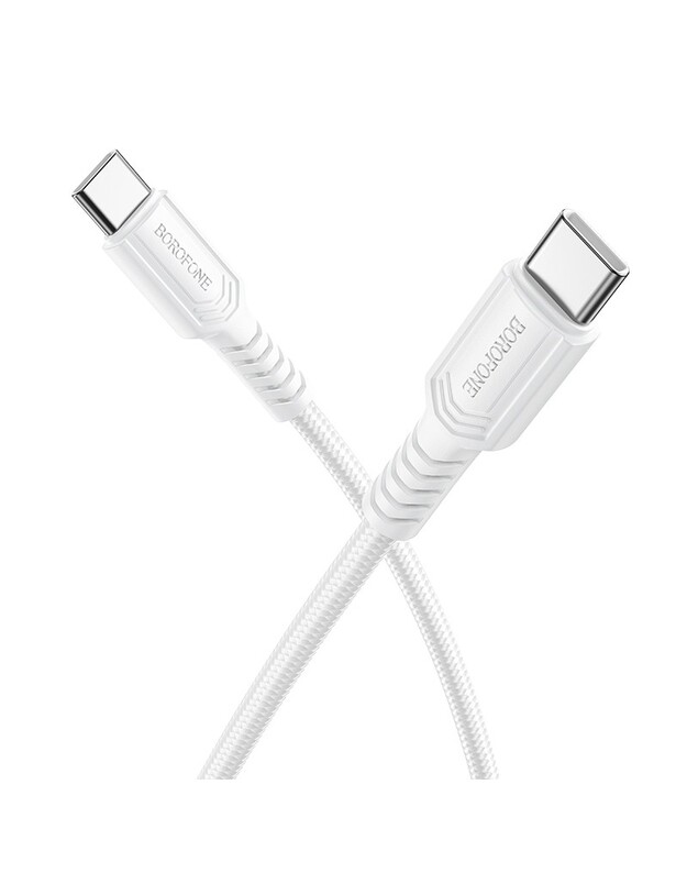 USB kabelis Borofone BX116 60W USB-C to USB-C 1.0m baltas