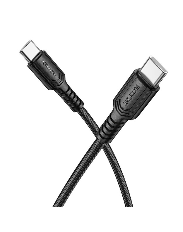 USB kabelis Borofone BX116 60W USB-C to USB-C 1.0m juodas