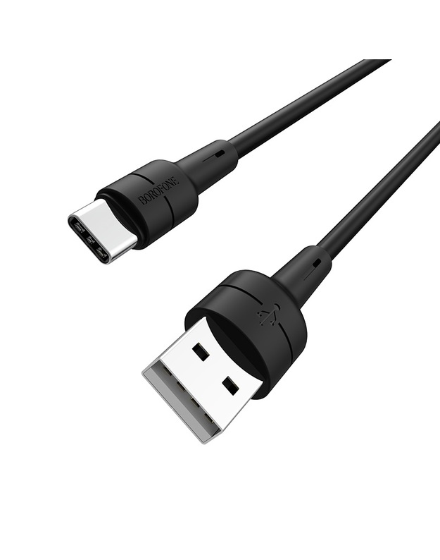 USB kabelis Borofone BX30 Type-C 1.0m silikoninis juodas