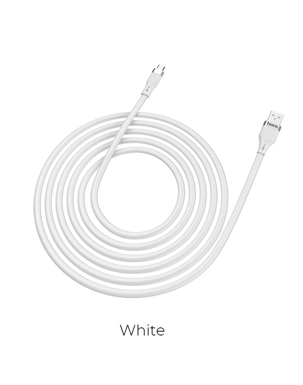 USB kabelis Hoco U72 Type-C 1.2m silikoninis baltas