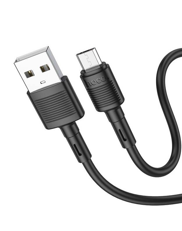 USB kabelis Hoco X83 USB-A to MicroUSB 1.0m juodas