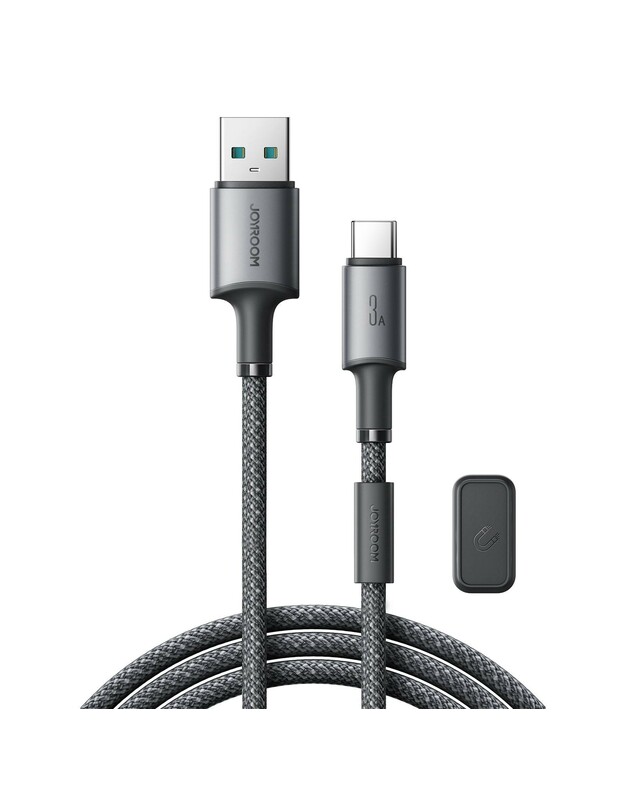 USB kabelis Joyroom SA-50 USB-A to USB-C 3A 1.2m tamsiai pilkas