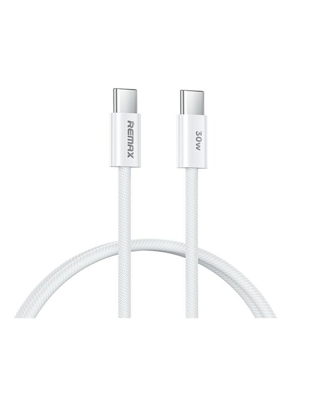 USB kabelis Remax RC-C010 USB-C to USB-C 30W 1.0m baltas