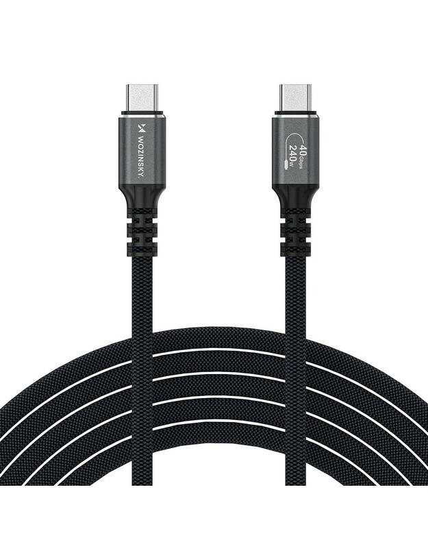 USB kabelis Wozinsky WPS-UY41S USB-C Thunderbolt 4 240W 1.0m juodas