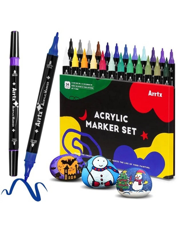 Akriliniai markeriai - flomasteriai ARRTX, 24 spalvų
